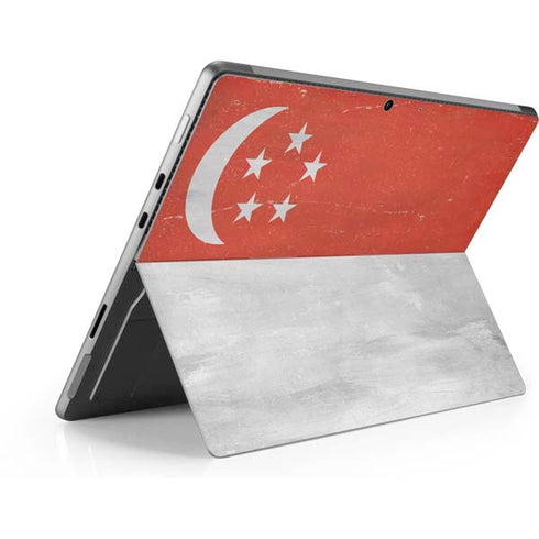 Singapore Flag Distressed Surface Pro 8 Skin